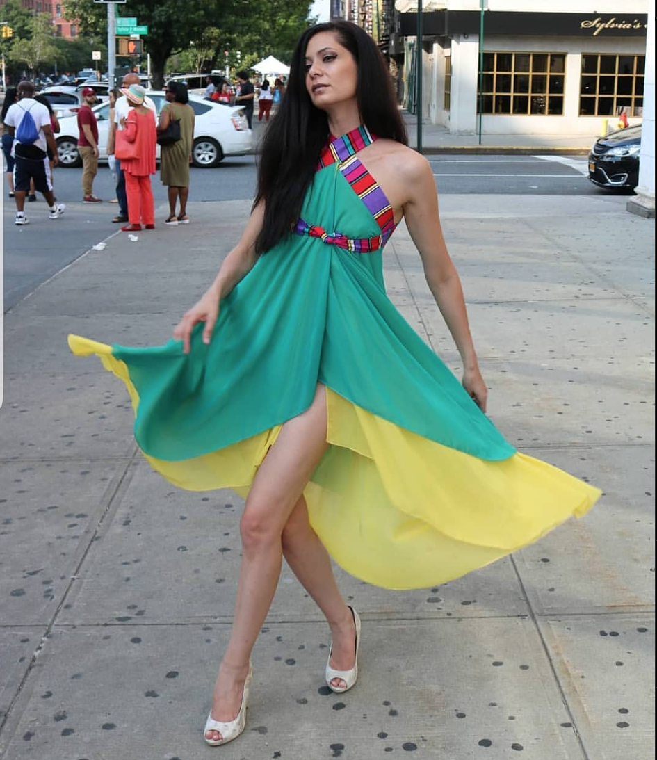 green-yellow dress